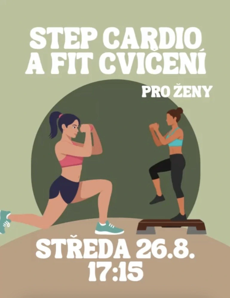 STEP CARDIO a FIT CVIČENÍ SE ŠÁRKOU ST 26.8. 17:15