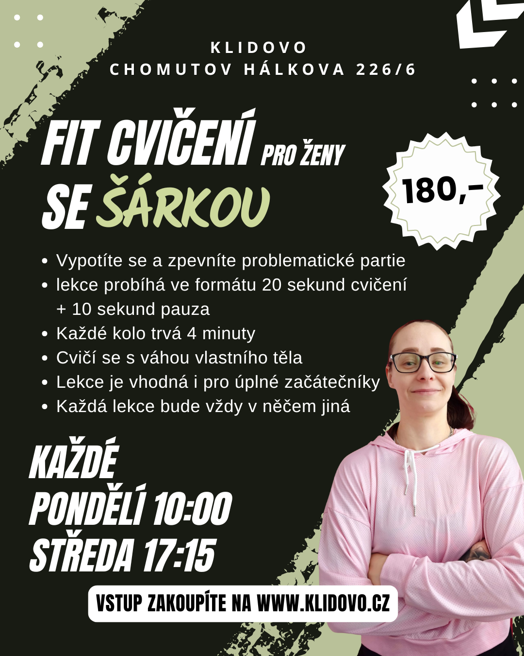 FIT CVIČENÍ SE ŠÁRKOU ST 6.5. 17:15