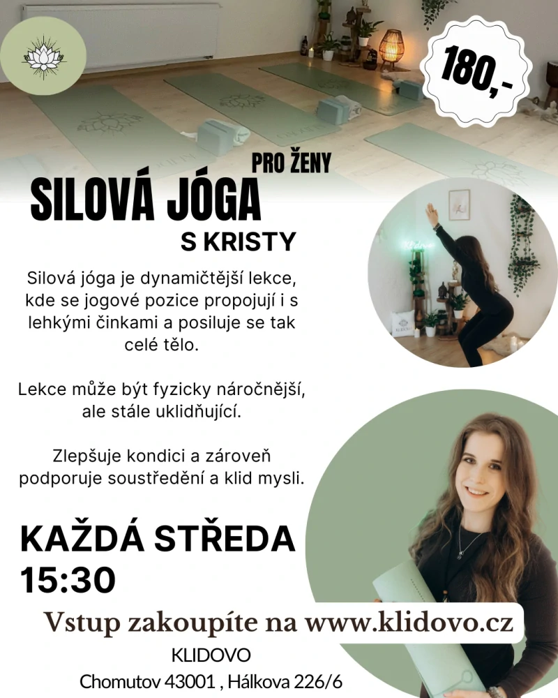 Silová jóga s Kristy ST 6.5. 15:30