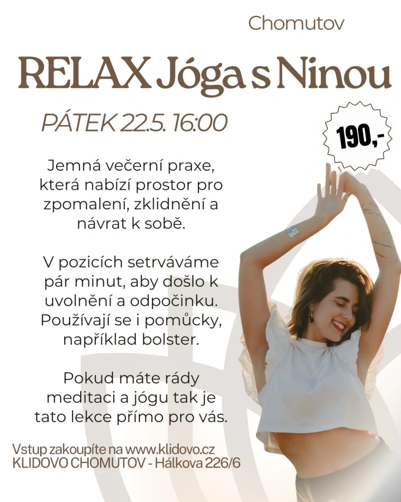 Relax joga s NINOU PÁ 22.5. 16:00