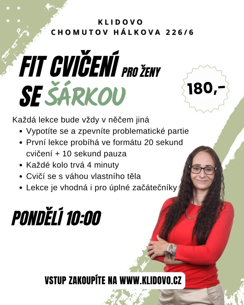 FIT CVIČENÍ SE ŠÁRKOU PO 13.7. 10:00