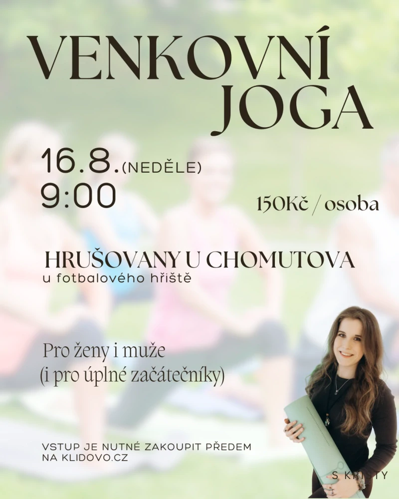 VENKOVNÍ jóga s Kristy NE 16.8. 9:00 Hrušovany