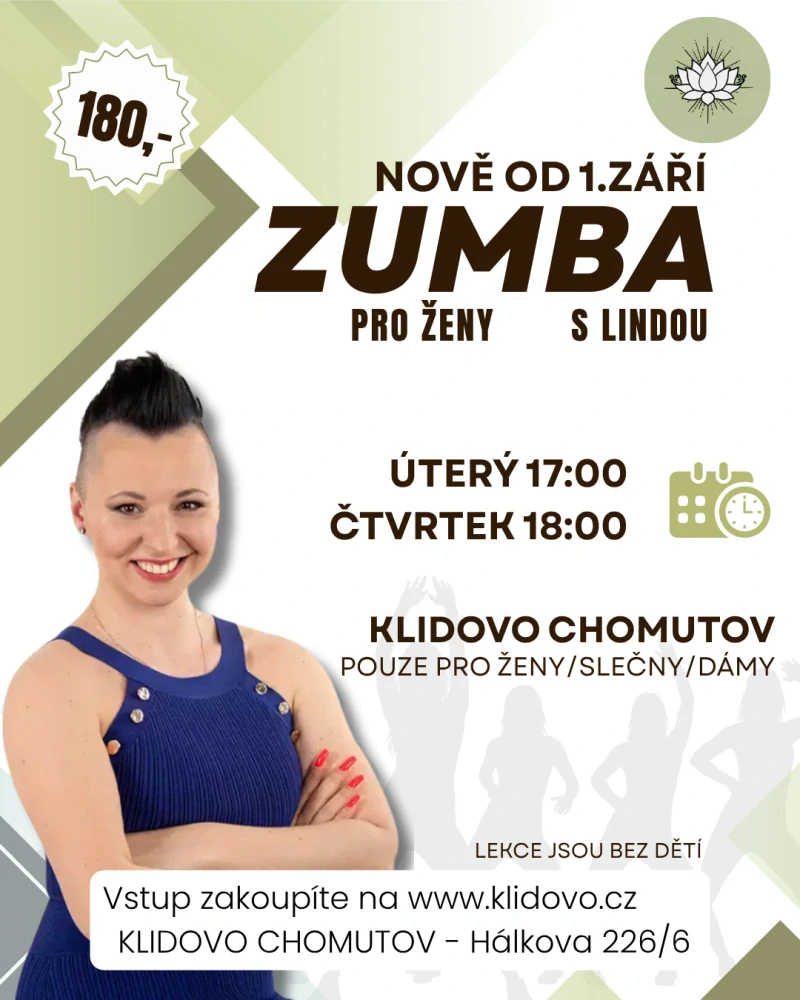 ZUMBA s Lindou ČT 3.9. 18:00