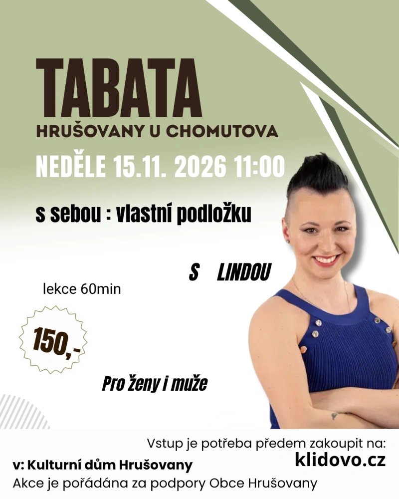 TABATA HRUŠOVANY s Lindou NE 15.11. 11:00